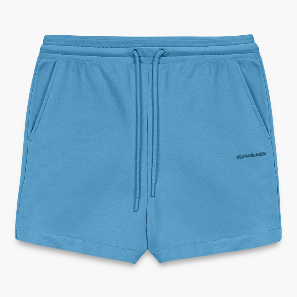 LOGO EMBROIDERY Cropped Shorts -  Sol Blue