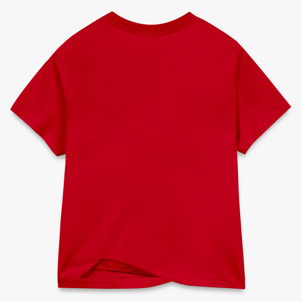 LOGO PRINT Fitted T-Shirt - SPREAD RED