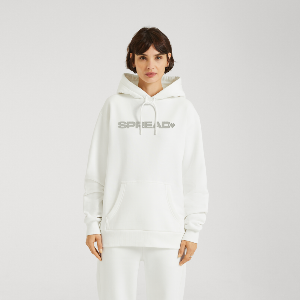 LOGO EMBROIDERY Relaxed Hoodie - OFF WHITE