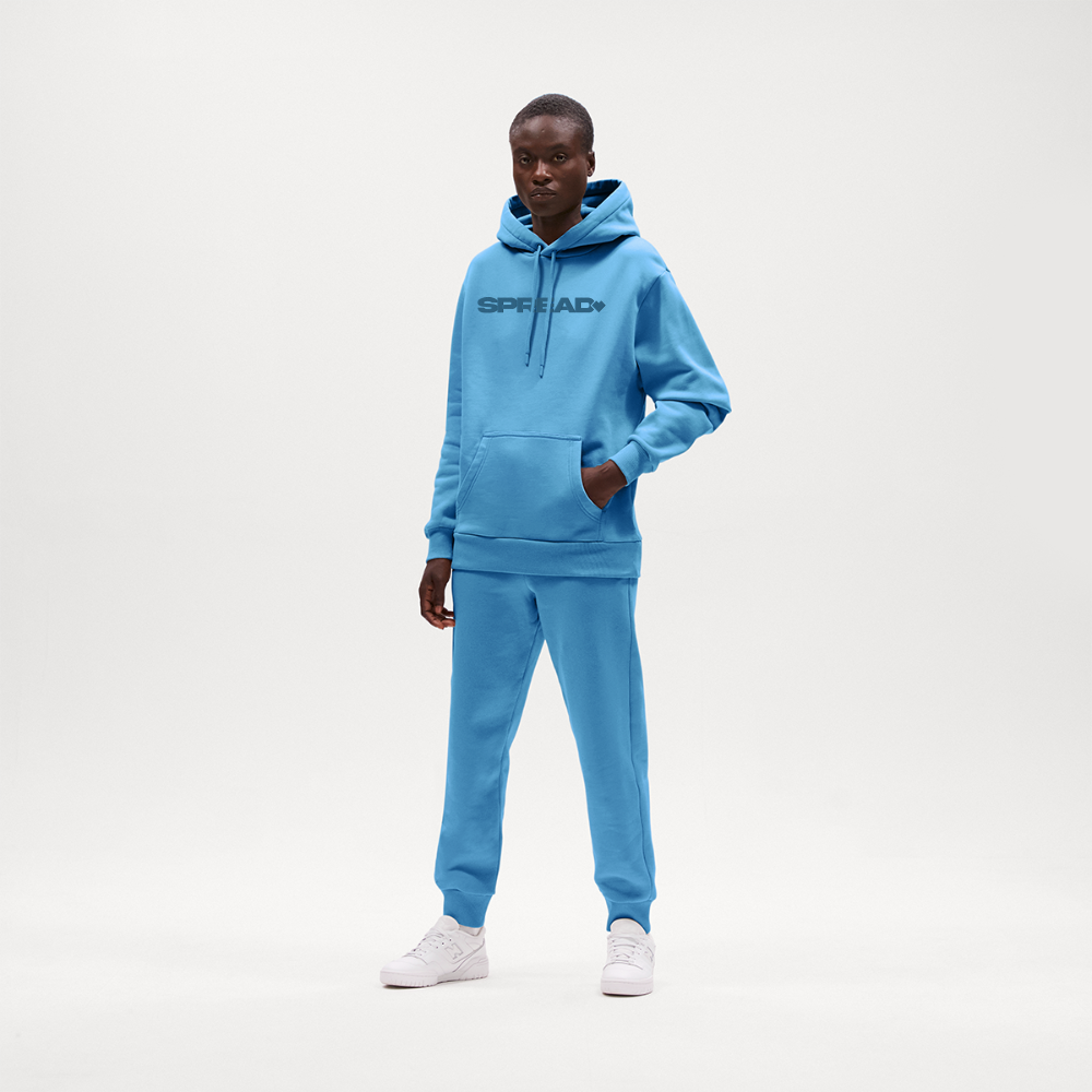 LOGO EMBROIDERY Relaxed Hoodie -  Sol Blue