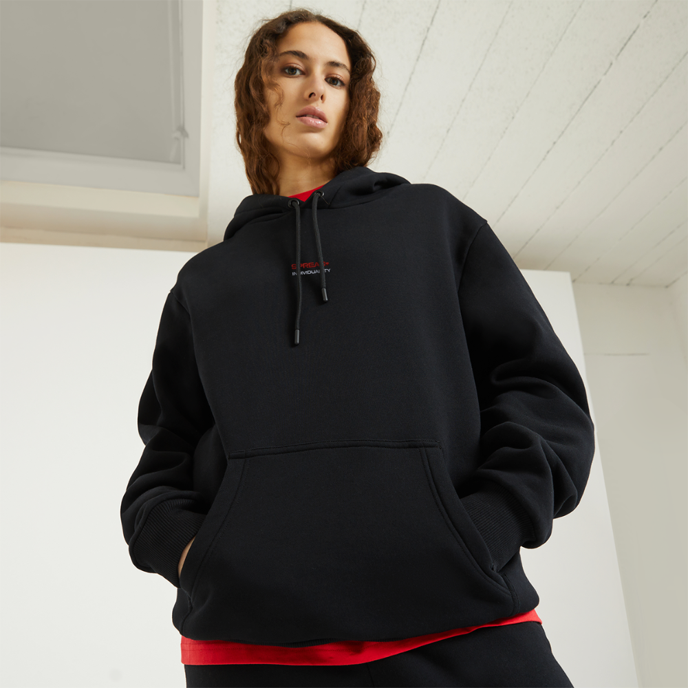 INDIVIDUALITY Relaxed Hoodie - SOLID BLACK